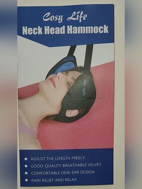 Blue and Black Neck Head Hammock - Cervical Support